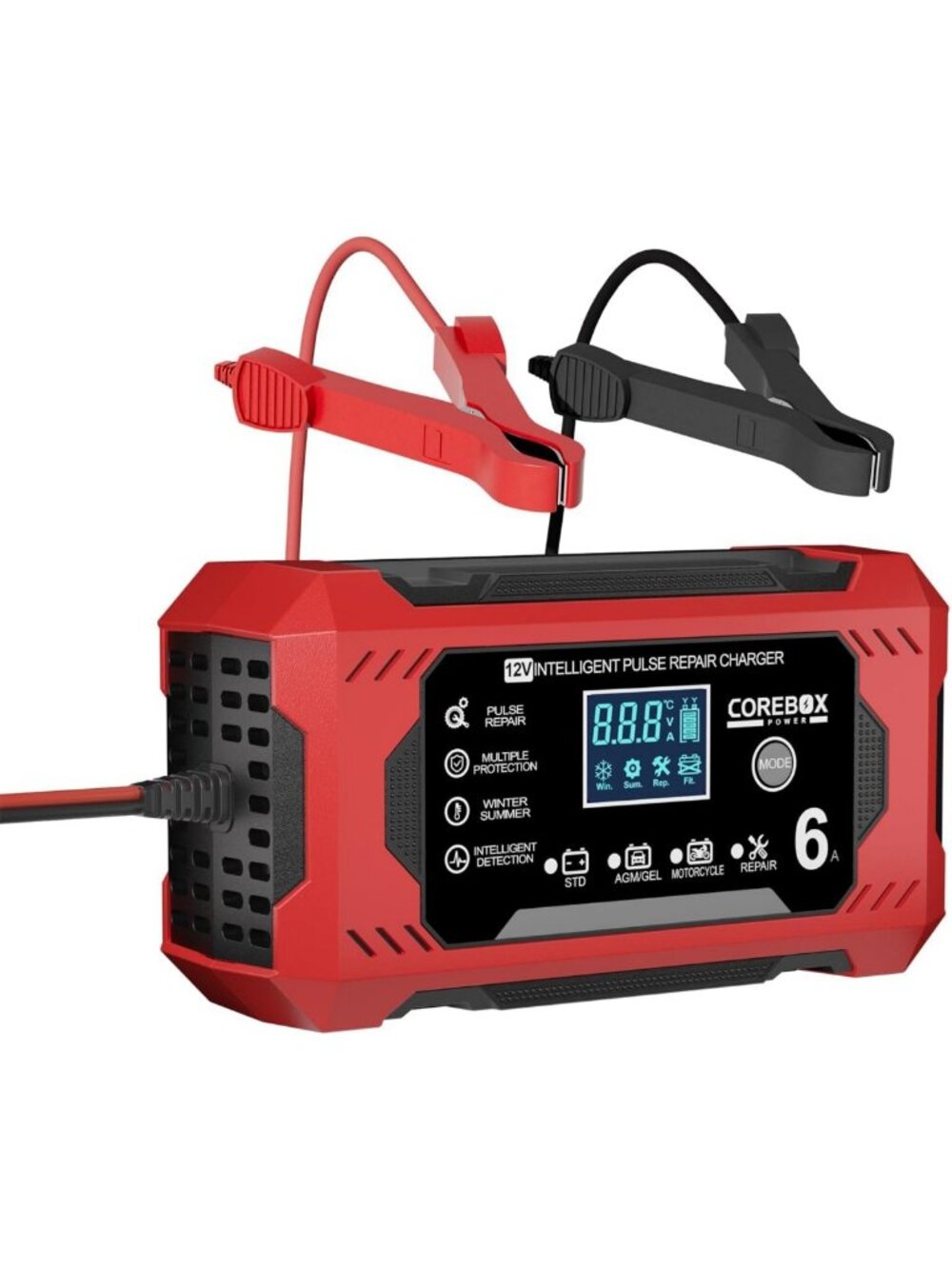 Automatic Smart 6-Amp 12V Battery Trickle Charger for Fast Charging